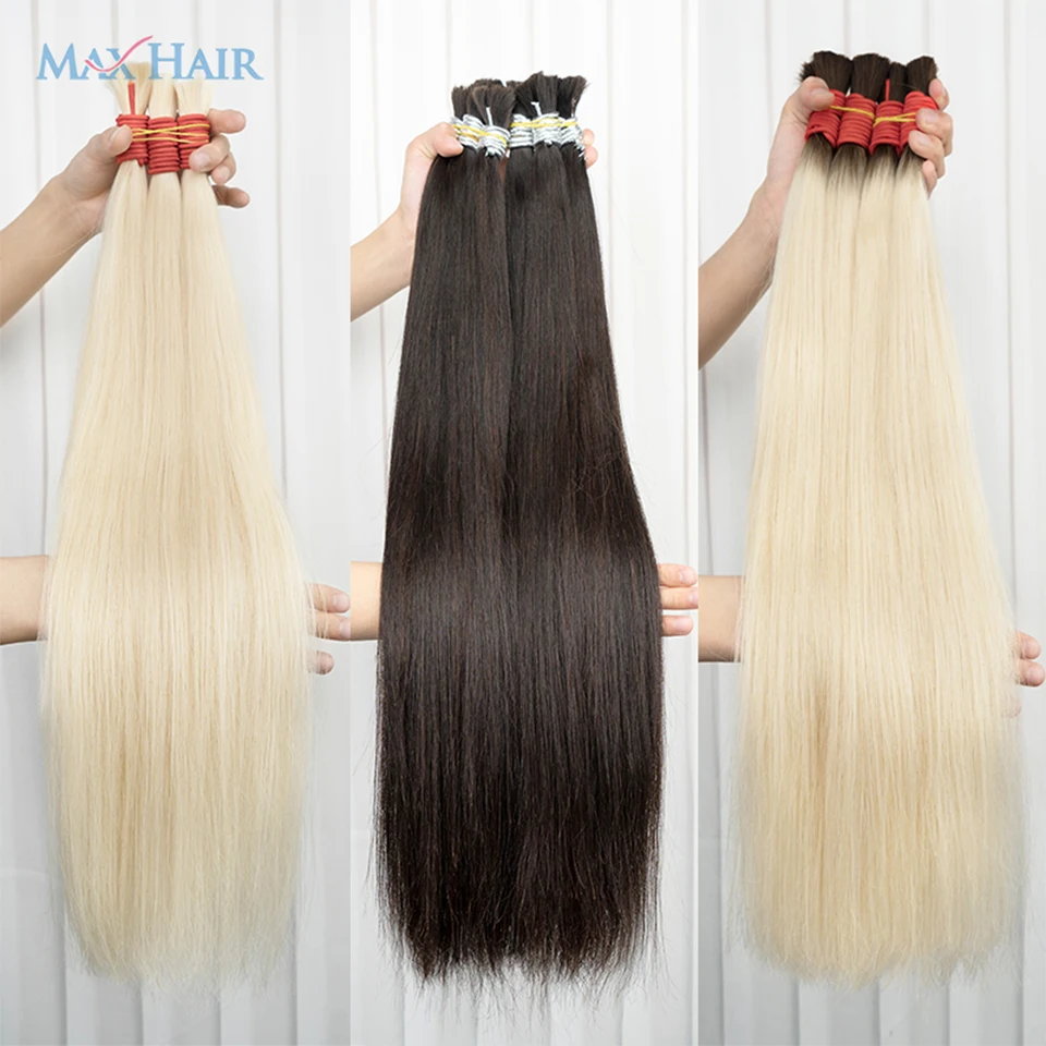 

613 Human Hair Bulk Vietnamese Hair No Weft Virgin Remy Straight Hair Bulk 100g 100% Real Natural Black Hair Extension Grey