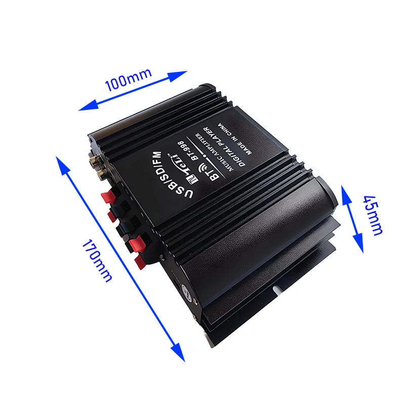Audio Amplifier 4 Channel 1600W Peak Power Digital Bluetooth Karaoke Player FM Radio Remote Control