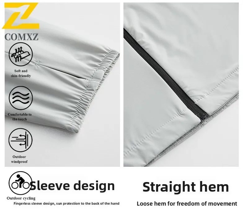 Men's Summer UPF50+ UV Protection Jacket  Ice Silk Long Sleeve Sun Coat with Breathable & Cooling Technology for Outdoor Sports