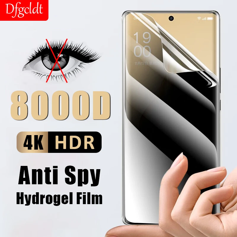 

8000D Curved Full Coverage Privacy Screen Protector For OPPO Find X6 X5 X3 Neo Anti Spy Hydrogel Film For OPPO Reno 10 9 ProPlus