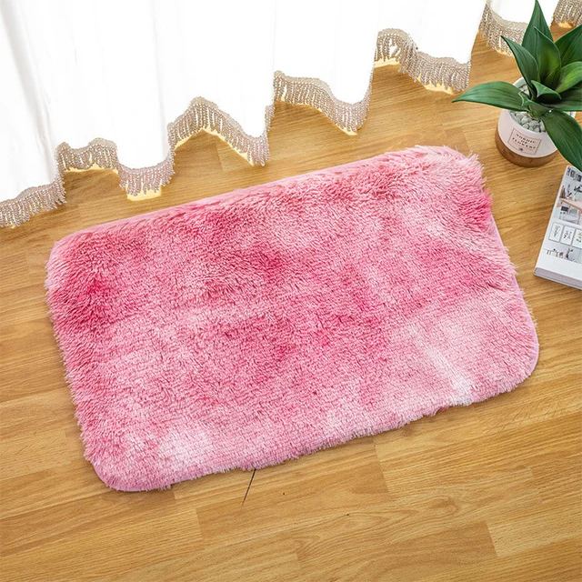 

2023 cloakroom dressing table floor mat hanging Solid colored long wool carpet white