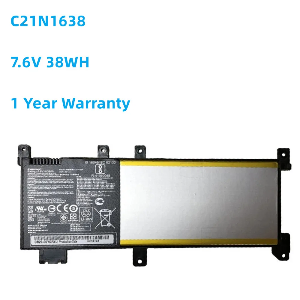 New Laptop Battery C21N1638 7.6V 38WH For Asus VivoBook 14 X442UA X442UQ X442UR X442UN X442UF F442U A480U Notebook lmdtk new c21n1408 laptop battery for asus vivobook 4000 mx555 v555l v555lb v555u series 7 6v 37wh