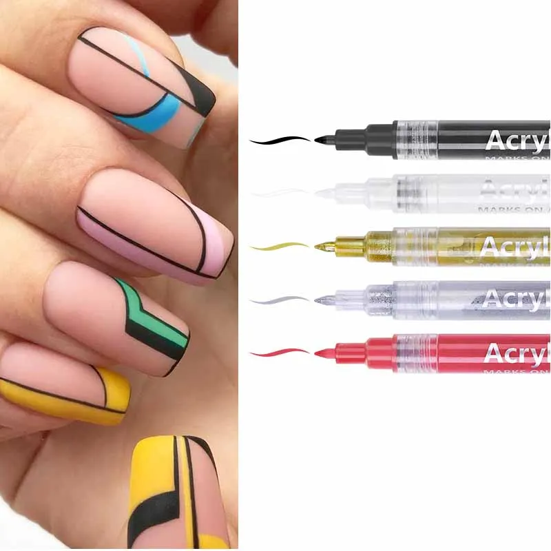 Fluorescent Color Nail Polish Pen Spring Summer Painting Gel Graffiti Wave  Drawing Stripe Line Brush Nail Art Varnish DIY Tools - AliExpress