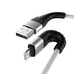 Premium Fast Charge USB Cable for Apple Devices - Long, Durable Data Charger Cord in Multiple Lengths (Silver)