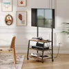 Rolling TV Stand with Mount and Power Outlet Up to 55 inch TVs,Small TV Stand with 3-Tier Storage Shelves 5