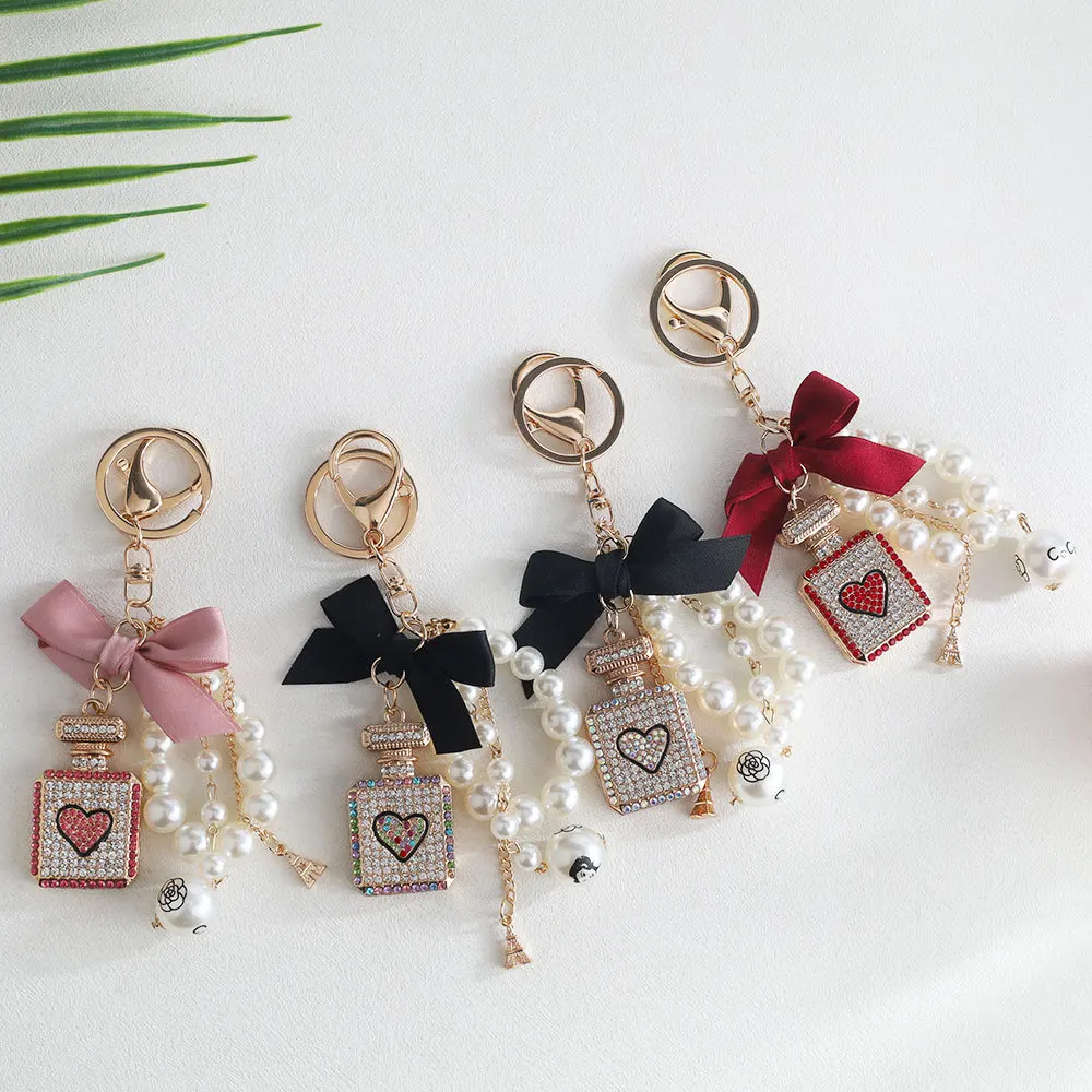 زجاجة عطر  سبيكة مفتاح سلسلة قلادة حقيبة اللؤلؤ قلادة هدية الإبداعية، هدية عيد الحب، المجوهرات