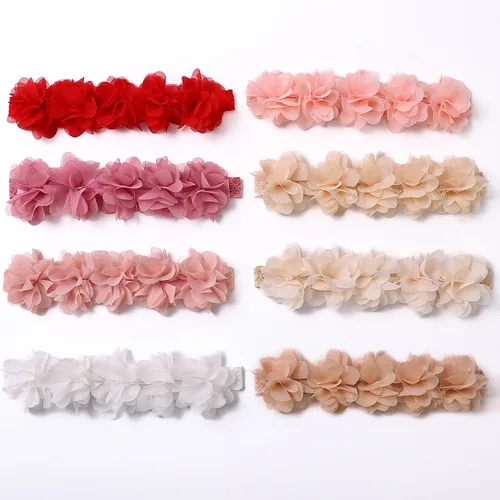 어린이 헤어 액세서리, 아기 모조 꽃, 멀티 컬러 헤어 로프, 빈 꽃, 얇은 머리띠, 신제품 2