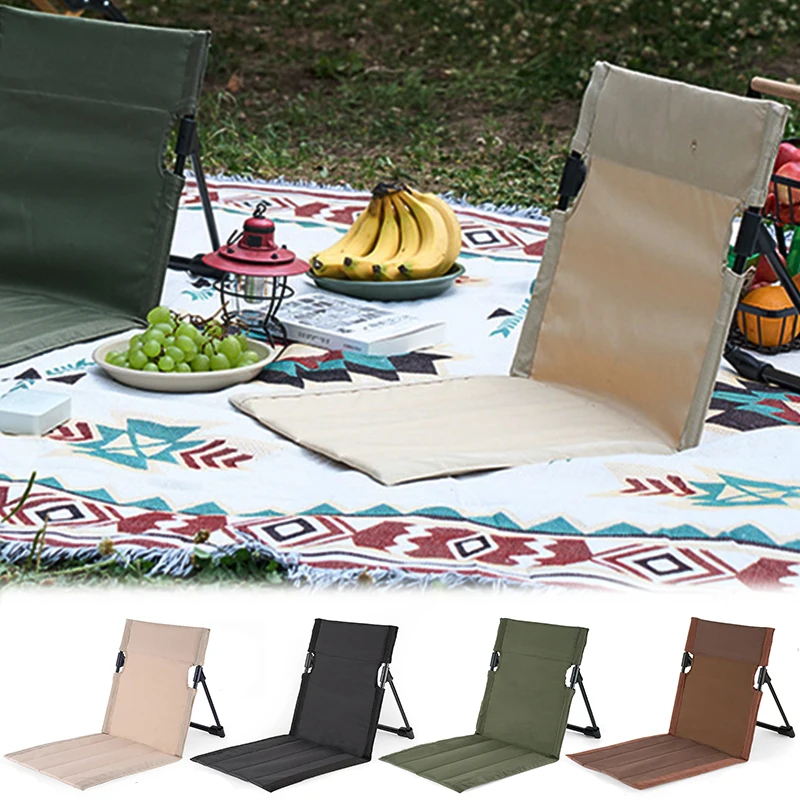 Foldable Camping Chair Outdoor Garden Park Single Lazy Chair Backrest Cushion Picnic Camping Folding Back Beach Chairs