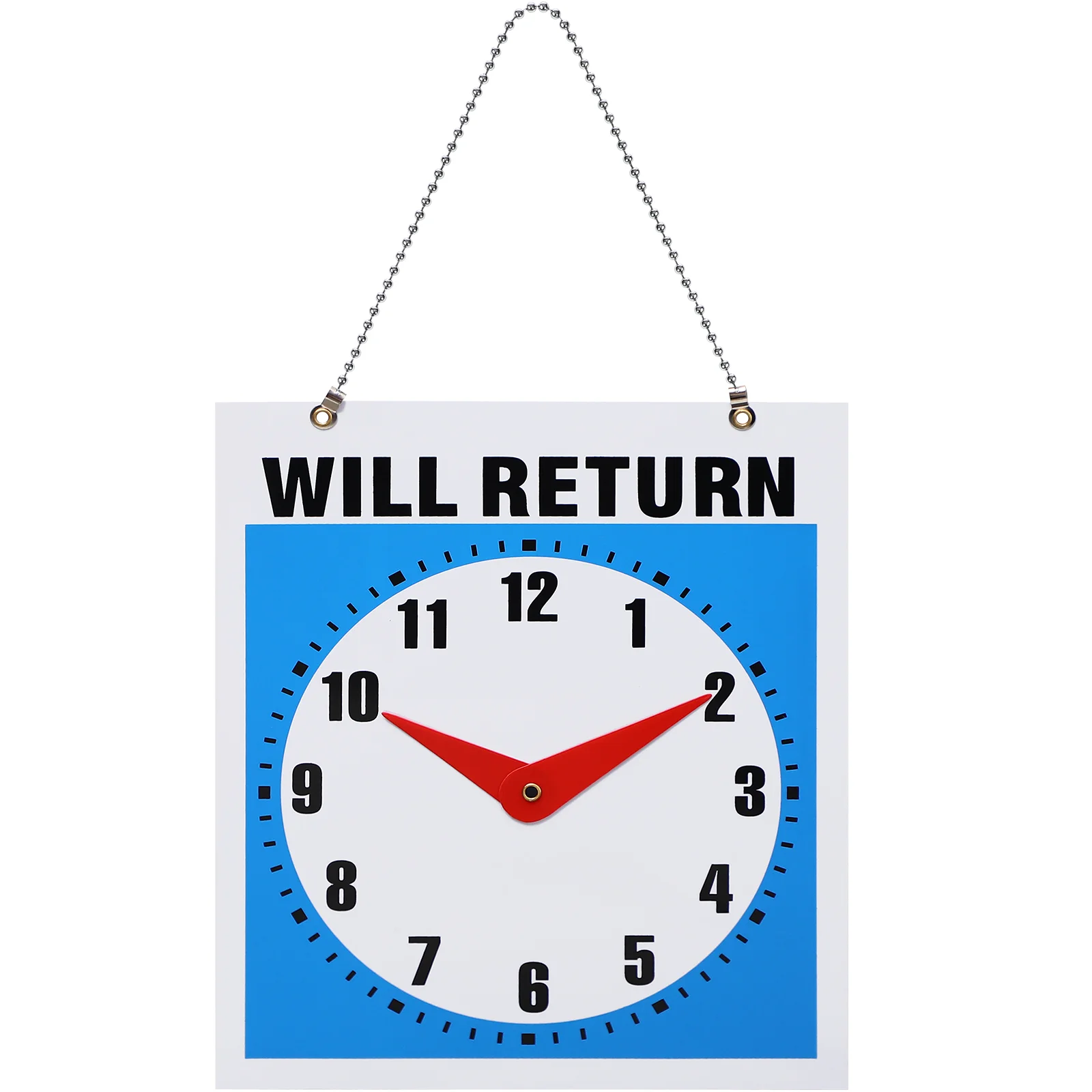

PVC Personalized Double-sided Hanging Will Return Clock Sign Door Board Welcome Sign Open Board Will Return Clock Sign Business