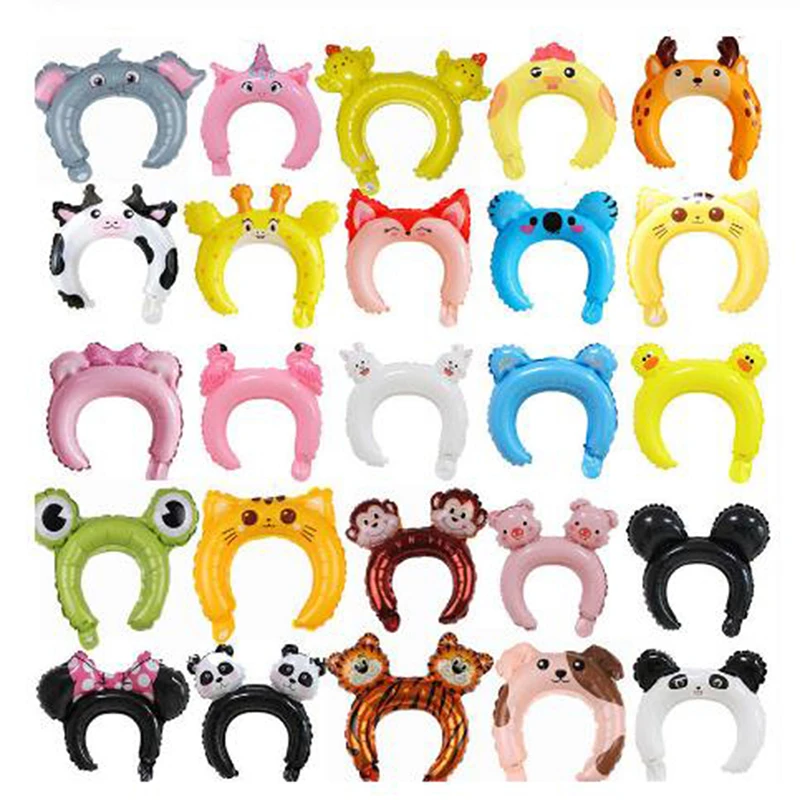 Cute Headband Foil Balloon Animal Children's Toys Party Decor 20Pcs