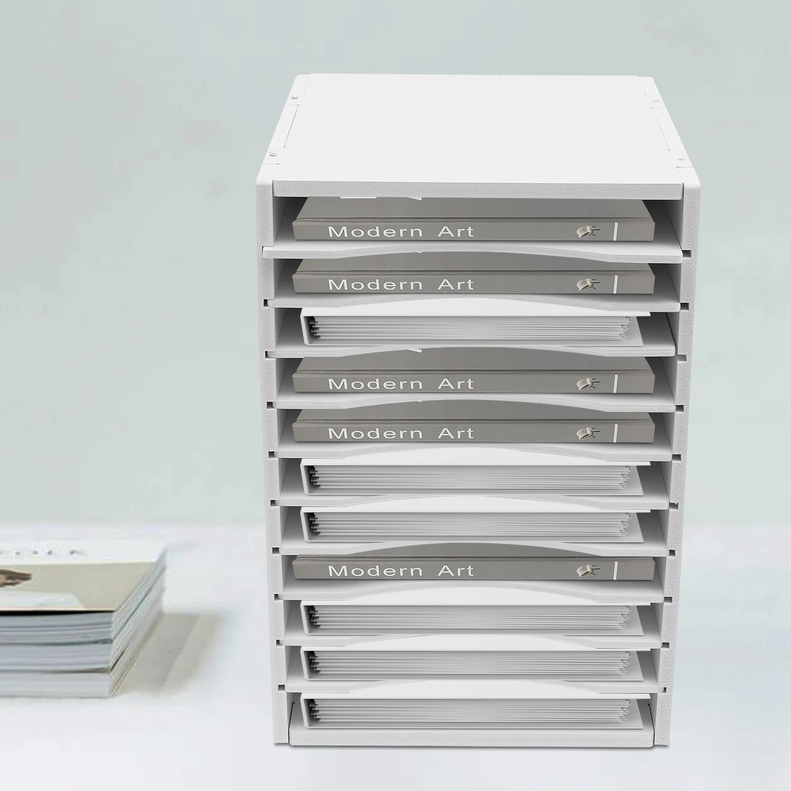 11-Slot Literature Organizer File Sorter Paper Storage Holder Rack Office