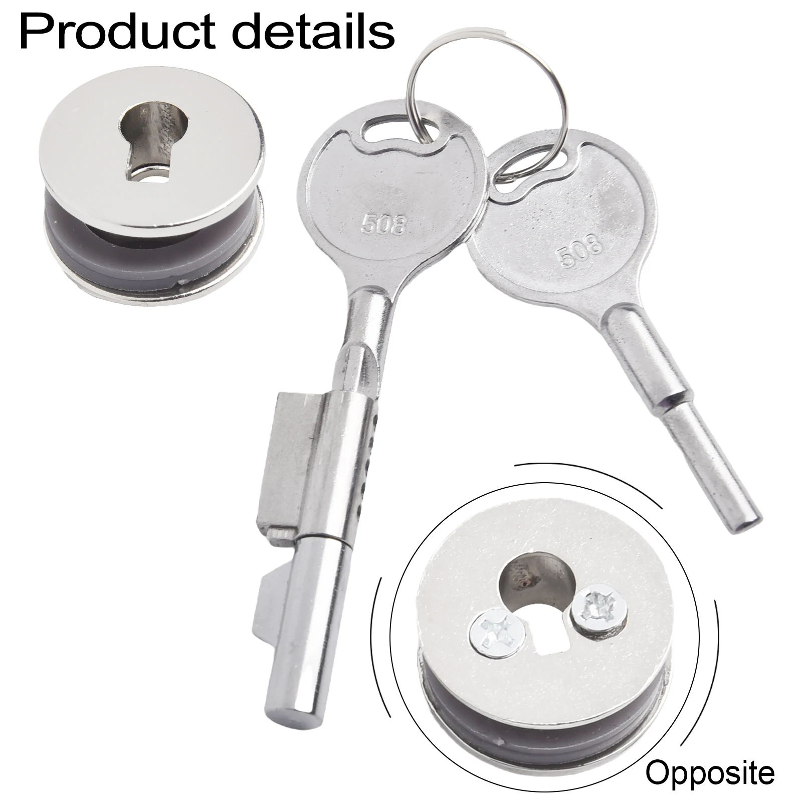 1set Glass Cabinet Door Lock Jewelry Display Cabinet Glass Lock Mobile Phone Showcase Cabinet Sliding Door Locks With Keys