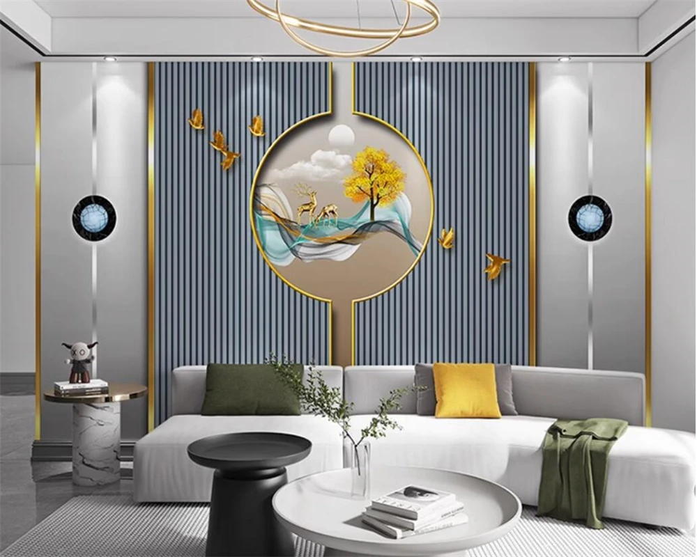 Beibehang-personalizado tv Fundo Linhas de Sala Moderna e Minimalista High-end Filme e Televisão Papel de Parede