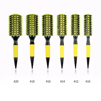 Pente de Ondulação De Cabelo De Cerda De Tubo De Alumínio, Agulha De Nylon Amarela, Rolo De Cauda Apontado, Em Estoque, Transfronteiriço, Comércio Exterior, Novo 1
