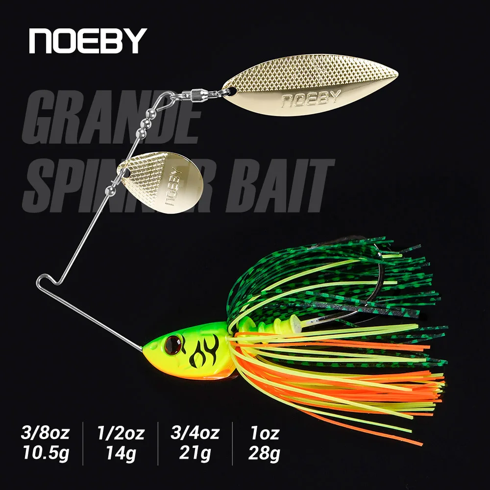 Noeby Spinnerbait 10.5g 14g 21g 28g Double Willow Blade Needle Stinger Hook  Spoon Wire Bait for Bass Pike Metal Jig Fishing Lure