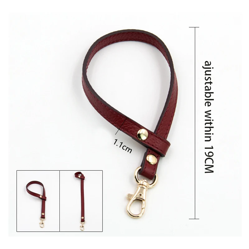 Genuine Leather Clutch Bag Wristlet Strap Buckle Hand Strap, Leather Camera Strap Bag Leather Handle