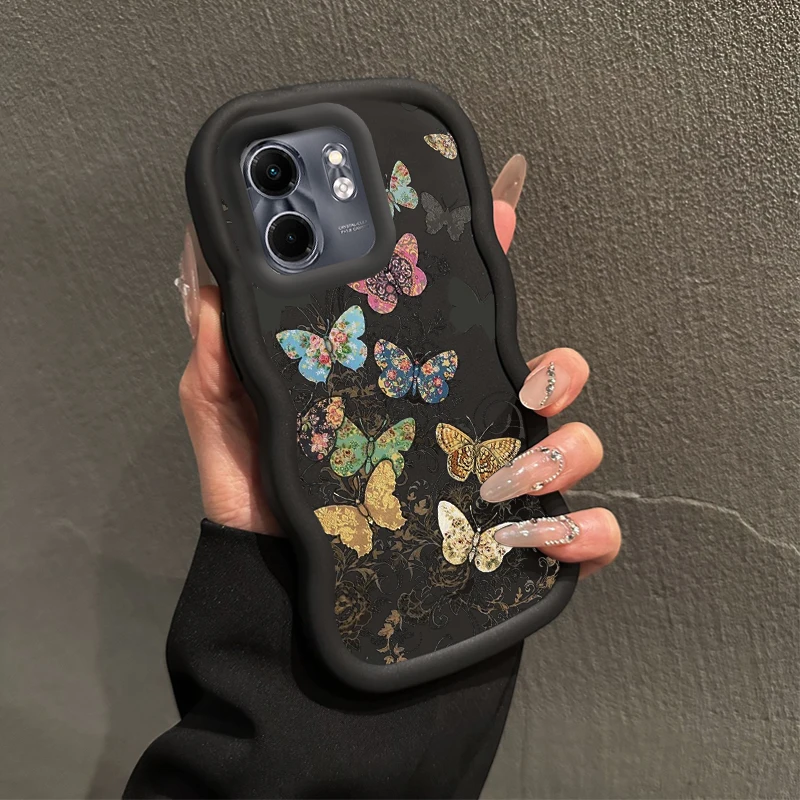 Smart 9 Flying Butterfly Wavy Silicone Phone Case Cover