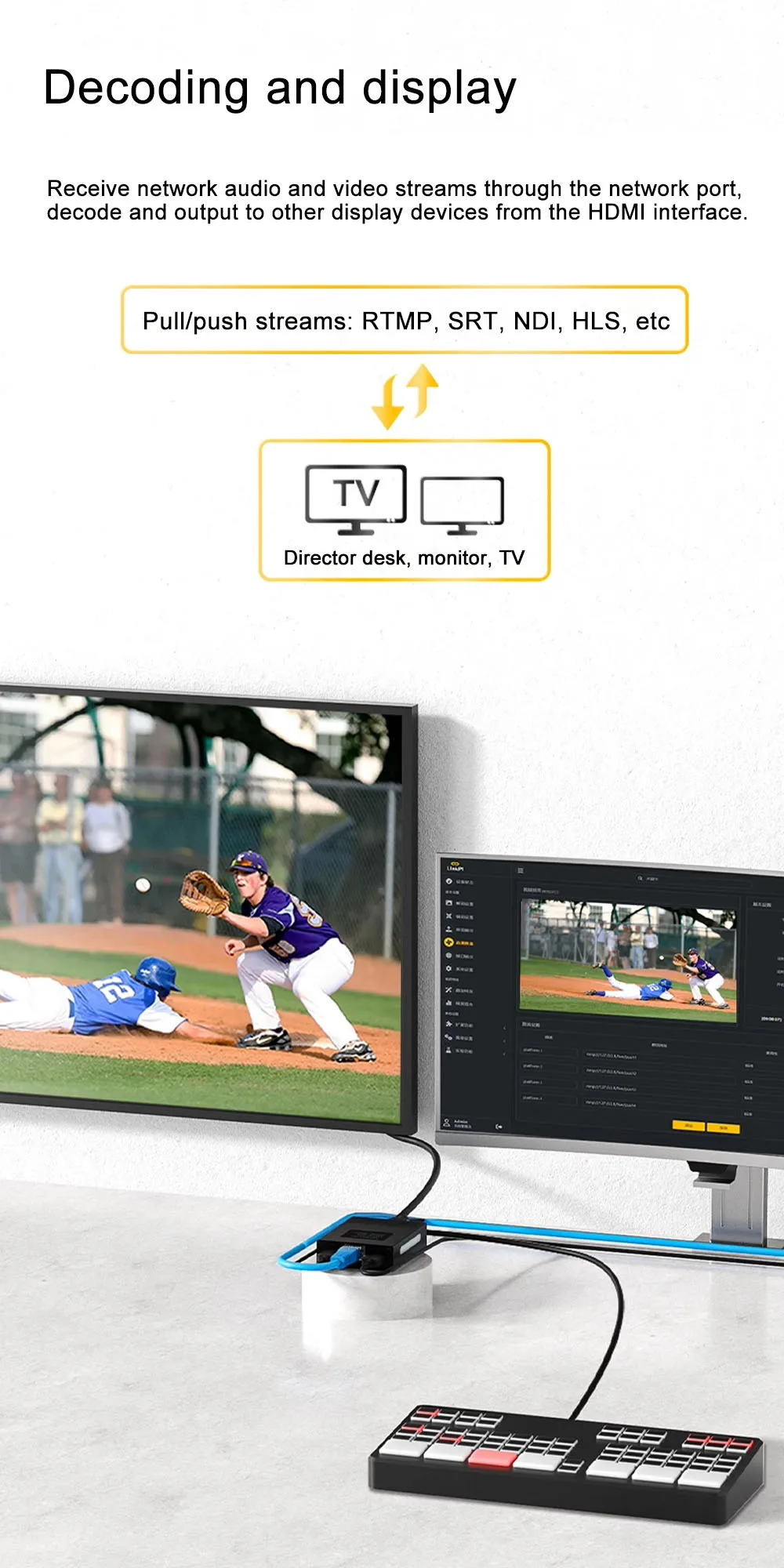 Link Pi UVC2 2-way USB Encoder/Decoder 4K30fps NDI/ SRT H.265 Encoding UVC To HD