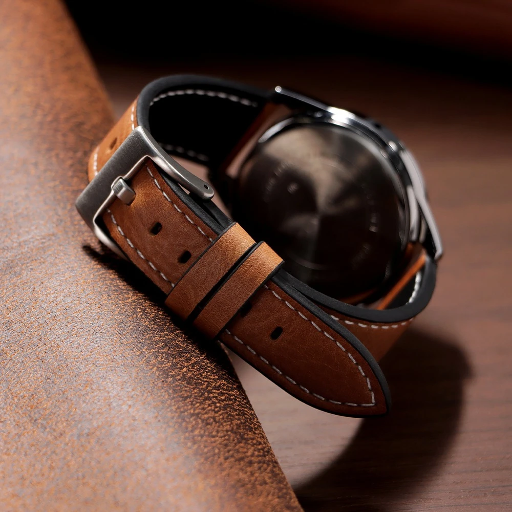 Handmade Vintage Brown Calfskin Leather Watch Band - Men's Soft Oil Wax Bracelet Strap Accessories