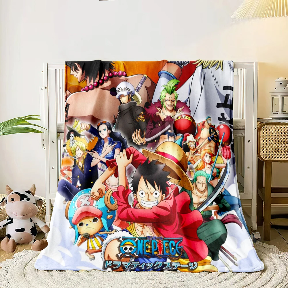 One Piece Anime HD Printed Flannel Thin Blanket.Four Season Blanket.for Sofa,bed,living Rooms,travel Picnic Blanket Gifts 2