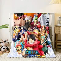 One Piece Anime HD Printed Flannel Thin Blanket.Four Season Blanket.for Sofa,bed,living Rooms,travel Picnic Blanket Gifts 2