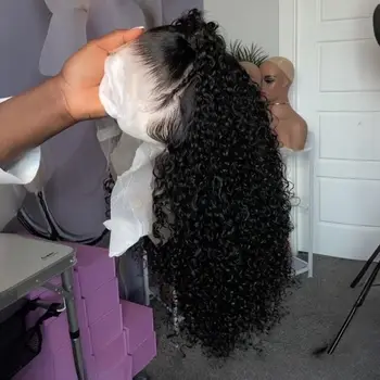 Short Bob Cut Black Color Water Wave 13X4 HD Lace Front Wigs Synthetic Wig Preplucked With Baby Hair Bleached Knots Glueless Wig