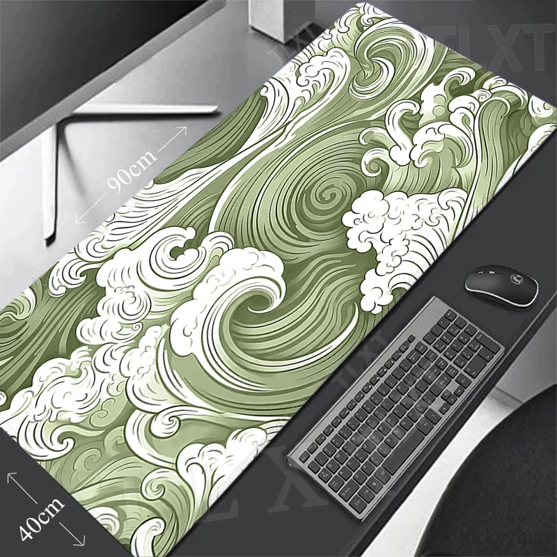 Gaming Mouse Pad(1200x600x3mm) Extended Large Mouse Mat Desk Pad With Precision Locked Edges Non-Slip Rubber Base For Office Gamer Home 48x24x0.12 Inch - Pond Fish Cartoon - View #5