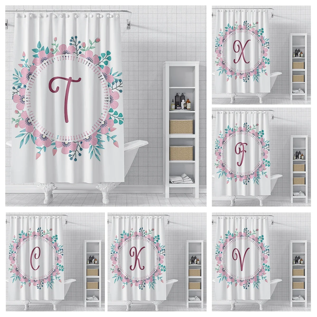 

Водонепроницаемая занавеска для душа, 26 букв, 180x200 240x200