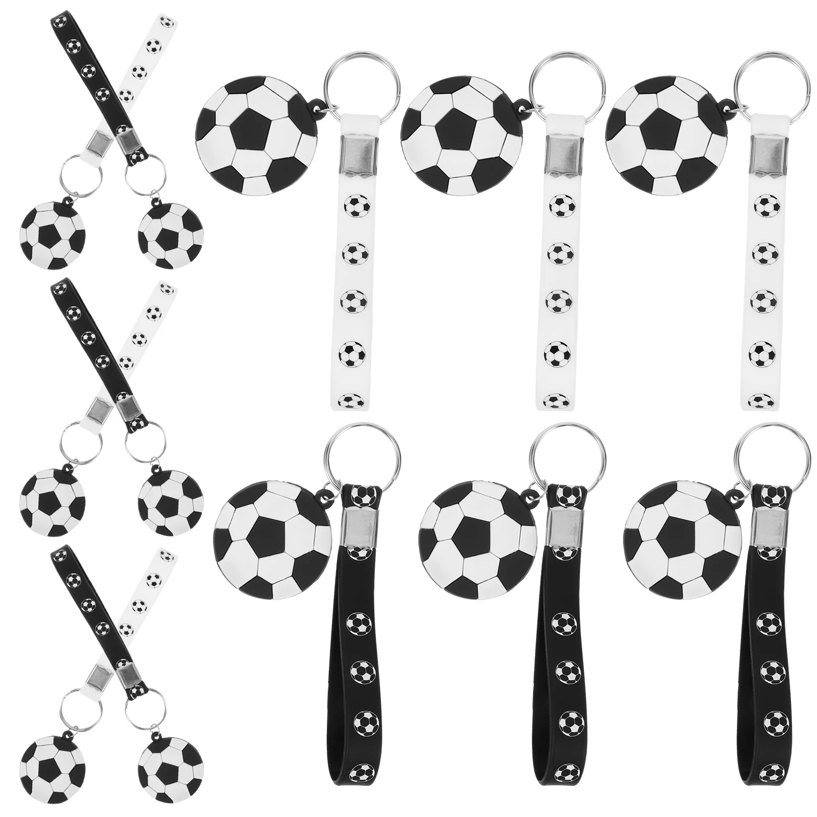 12pcs Football Keychains Sports Ball Pendants Soccer Keychain Bag Supply Hanging Key Chain Team Sports Souvenirs