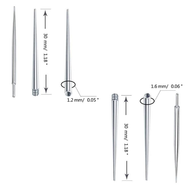 3Pcs/Set Versatile Piercing Assistant Tool Stainless Steel Insertion Taper for Belly Button Tongue Piercing Change Tool ear piercing tool piercing tool