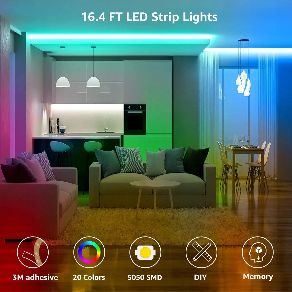 RGB Led Lights for Room Bedroom Decoration Smart Led Strip 12V