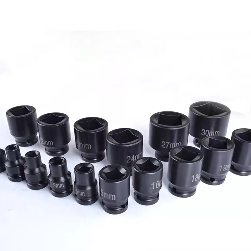 Impact Square Socket 1/2" Drive Heavy Duty 4 Point Air Socket Wrench  Square Head Screw 5-30mm for Choose 5