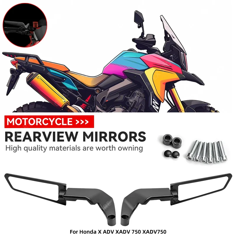 Honda X ADV XADV 750 XADV750 오토바이 미러 스텔스 윙렛 미러 키트, 회전 조절 가능
