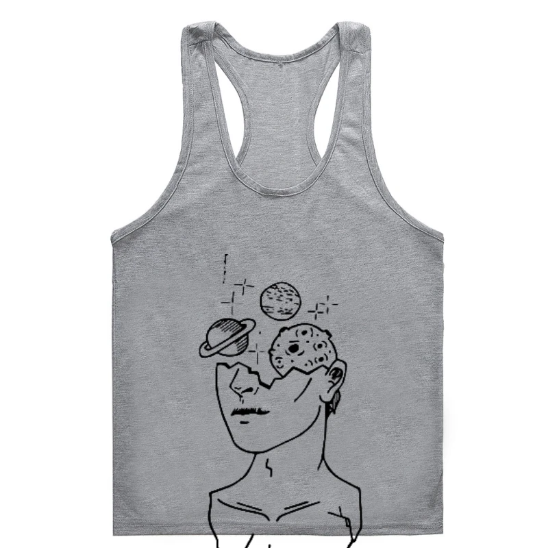 

COOLMIND 100% cotton cool print men Gym t-tank top mencasual sleeveless men tank Gym t-tank top menmale summer loose Gym t-tank