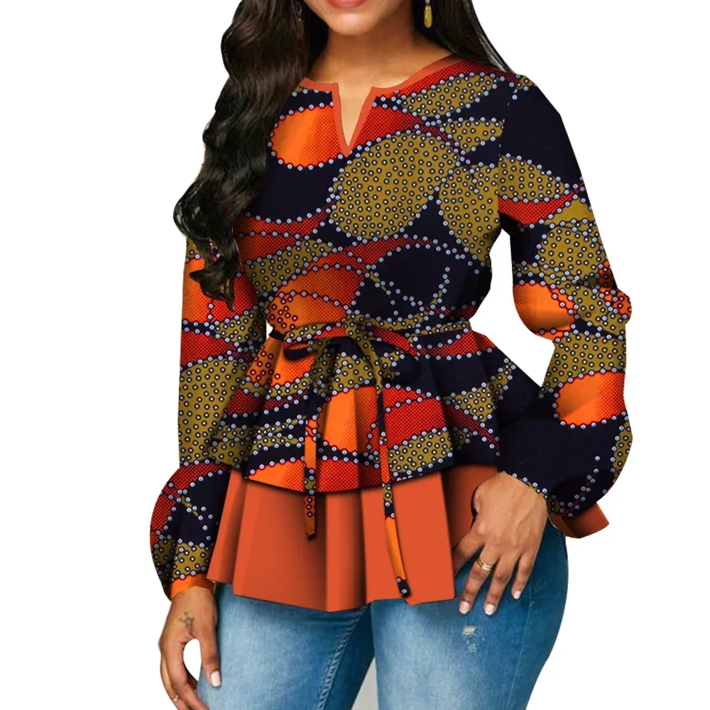 Dashiki African shirt for Women Bazin Riche Ankara Print long