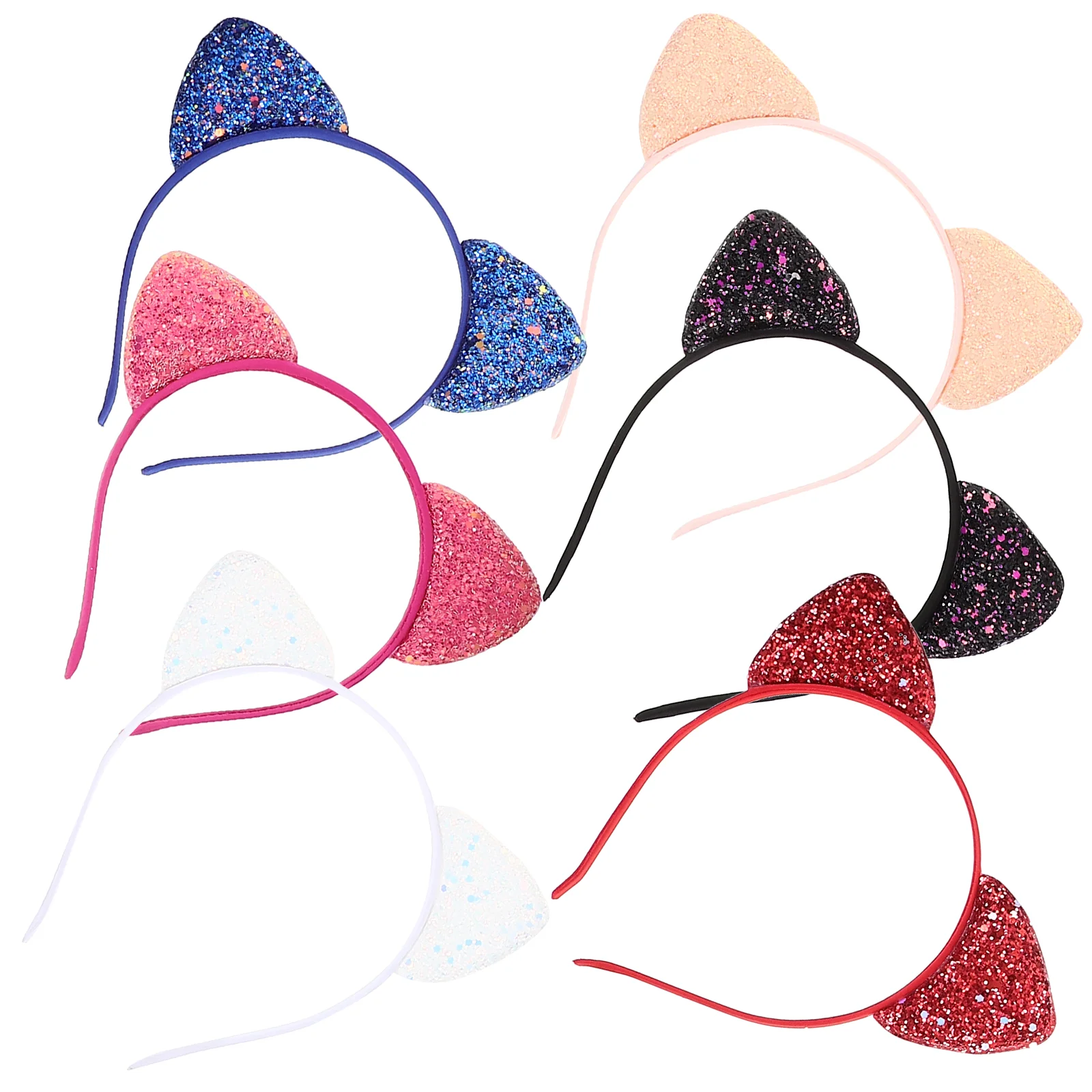 

6 Pcs Girl Car Ears Hairband Cat Cute Headband Thin Accessories Fabric Girls Headbands Sequin