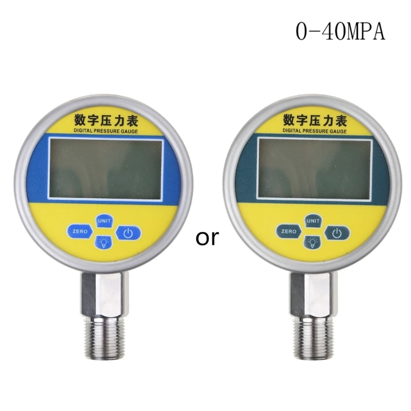 

Digital Hydraulic Industrial Pressure Gauge Lower Mount Powered Large LCD Dispaly Reset Function 5 Units Durable