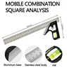 Horizontal movable stainless steel mobile combination angle ruler civil engineering measurement tool 300MM adjustable ruler 6
