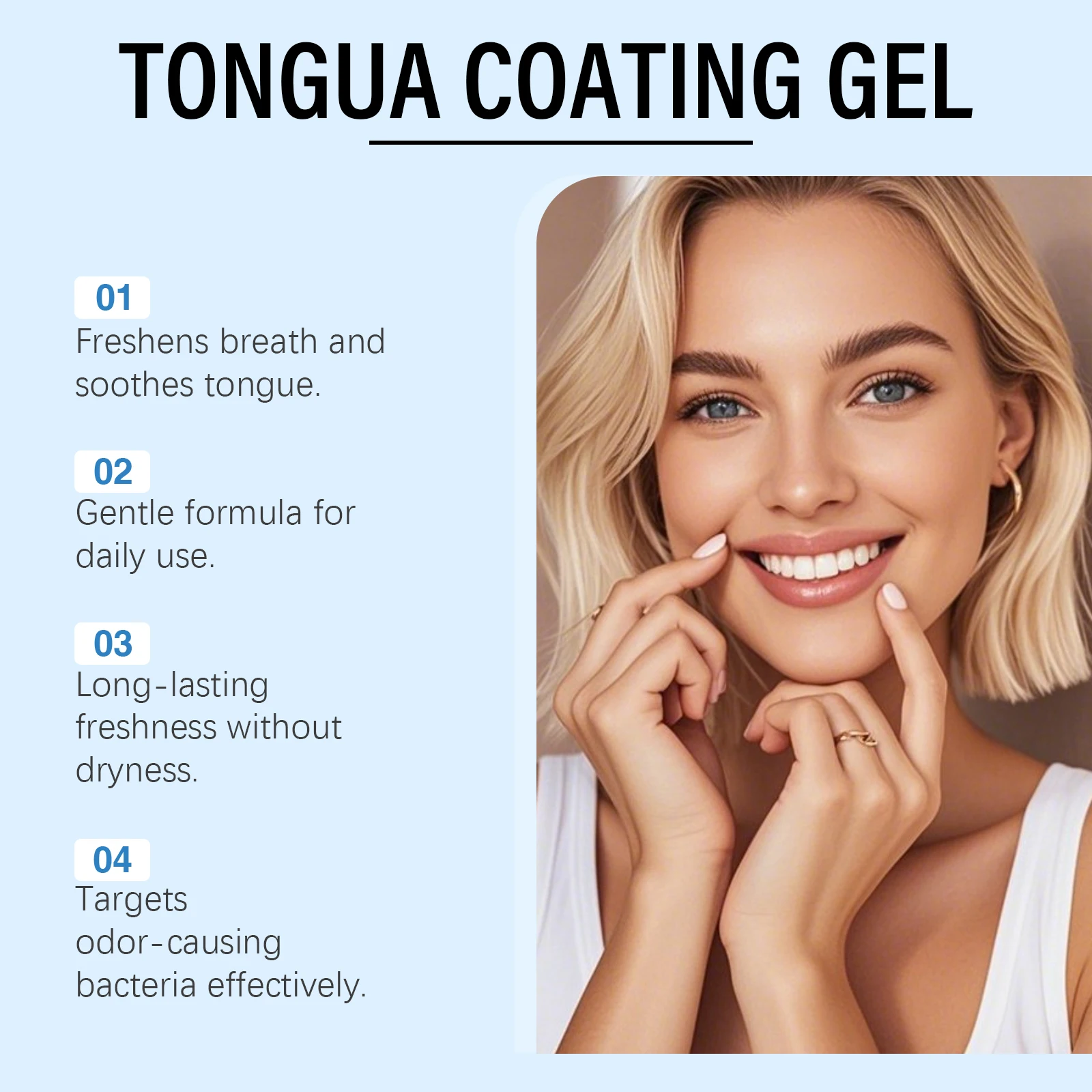 Tongue Cleaner Gel - Freshens Breath, Removes Odor, Daily Tongue Care for a Clean & Comfortable Mouth