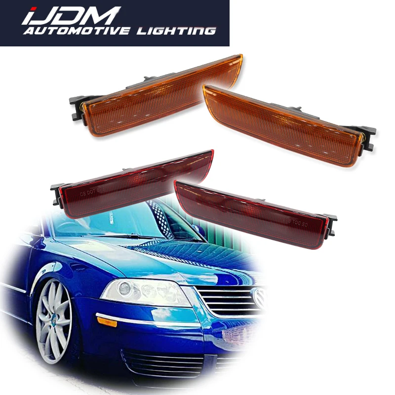 Geräucherte/Bernstein/Rote Linse Auto Vorne/Hinten Seite Kotflügel Marker Licht Gehäuse Für Volkswagen Passat B5.