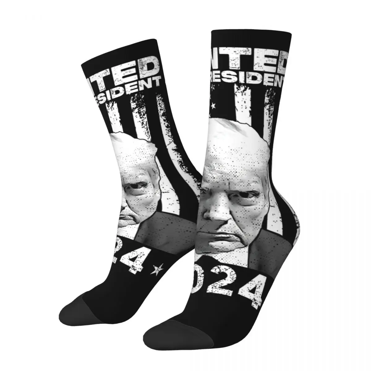 

Hip-hop Donald Trump Sports Socks Polyester Crew Socks for Unisex Breathable