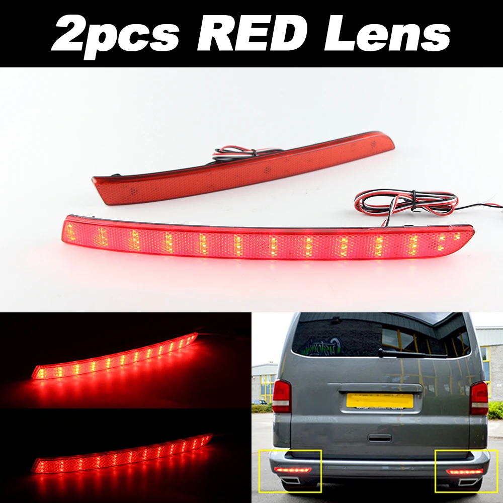 2 STKS LED Zwarte Lens Achterbumper Reflector Stop Achterlichten 2 STKS LED Zwarte Lens Achterbumper Reflector Stop Achterlichten