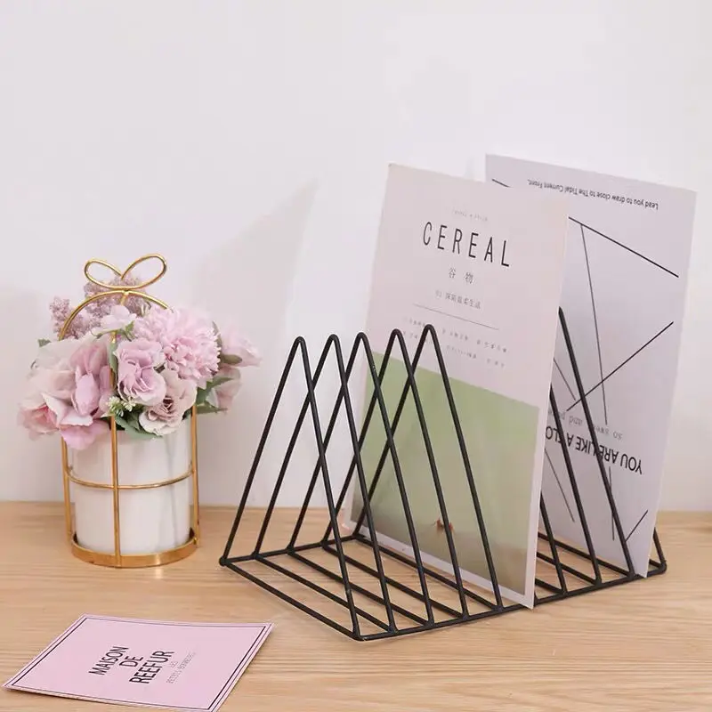 Nordic Style Triangular Bookshelf Magazine Storage And Organization Shelf Desktop Bookshelf Dust-Proof Storage Book Box