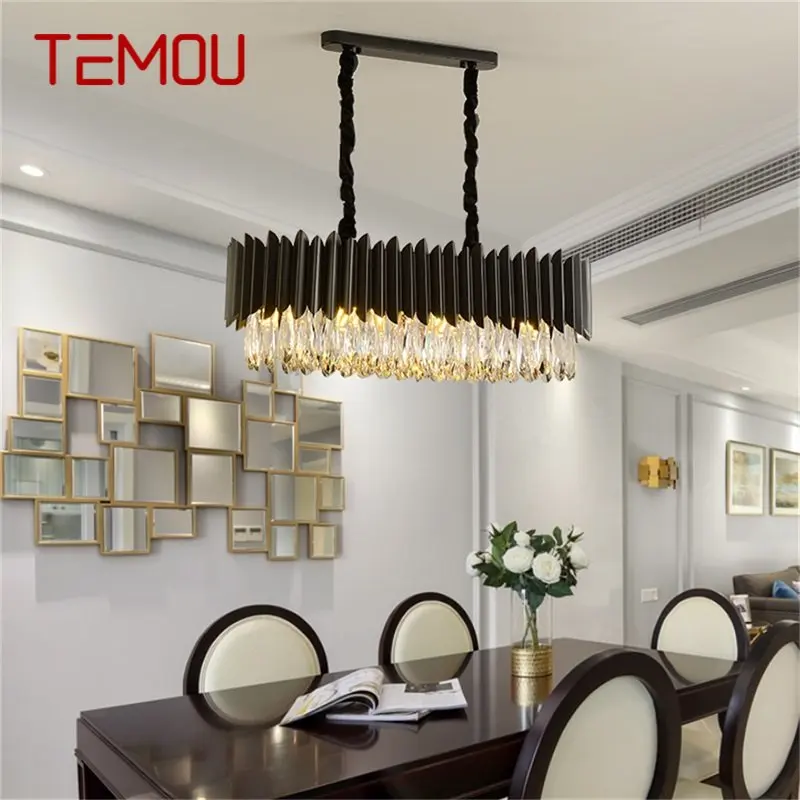 

TEMOU Chandelier Lamp Fixtures Luxury Oval Pendant Light Postmodern Home LED for Living Dining Room