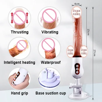 Automatic Thrusting Dildo Vibrator for Women G Spot Heating Realistic Penis with Suction Cup Hand-Free Anal Sex Toys for Adults 3