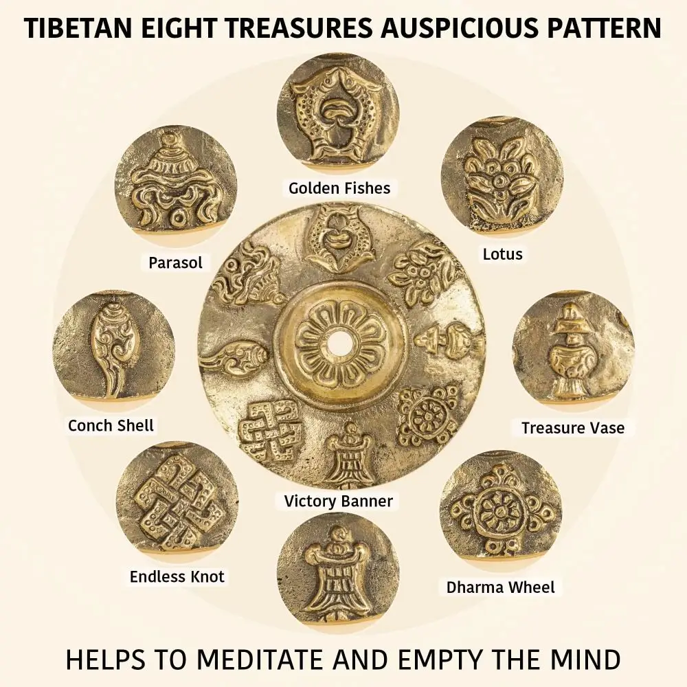 Handcrafted Tingsha Cymbal Bell Brass The Eight Auspicious Symbols Tibetan Tingsha Cymbals Spiritual Healing Mindfulness
