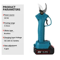 2PCS CordlessPruning Shears 6 Inch Electric Chainsaw Pruners Cutting Pruning Branch Set Garden Tools with 2 Lithium battery 2