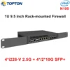 9.5 Inch Topton 1U Rack-mounted Intel N100 Mini PC Home Server Firewall Router 2.5G Gateway Network Security with 4*2*10G SFP 2