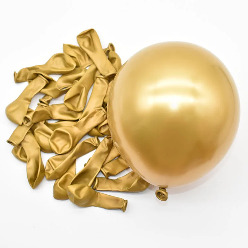 thumbnail image 1 of Globos de látex metálicos cromados de 5 pulgadas, 20, 30 y 50 unidades, globos de metal dorado y plateado para fiestas de cumpleaños, globos inflables, suministros de decoración para bodas, 1 of 4