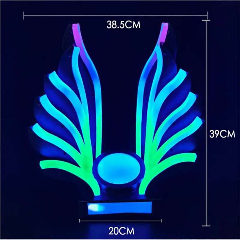 Peacock Tail LED Luminous Wine Bottle Stand Rechargeable Cocktail Whisky Drinkware Holder For Disco Nightclub Party Decoration